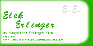 elek erlinger business card